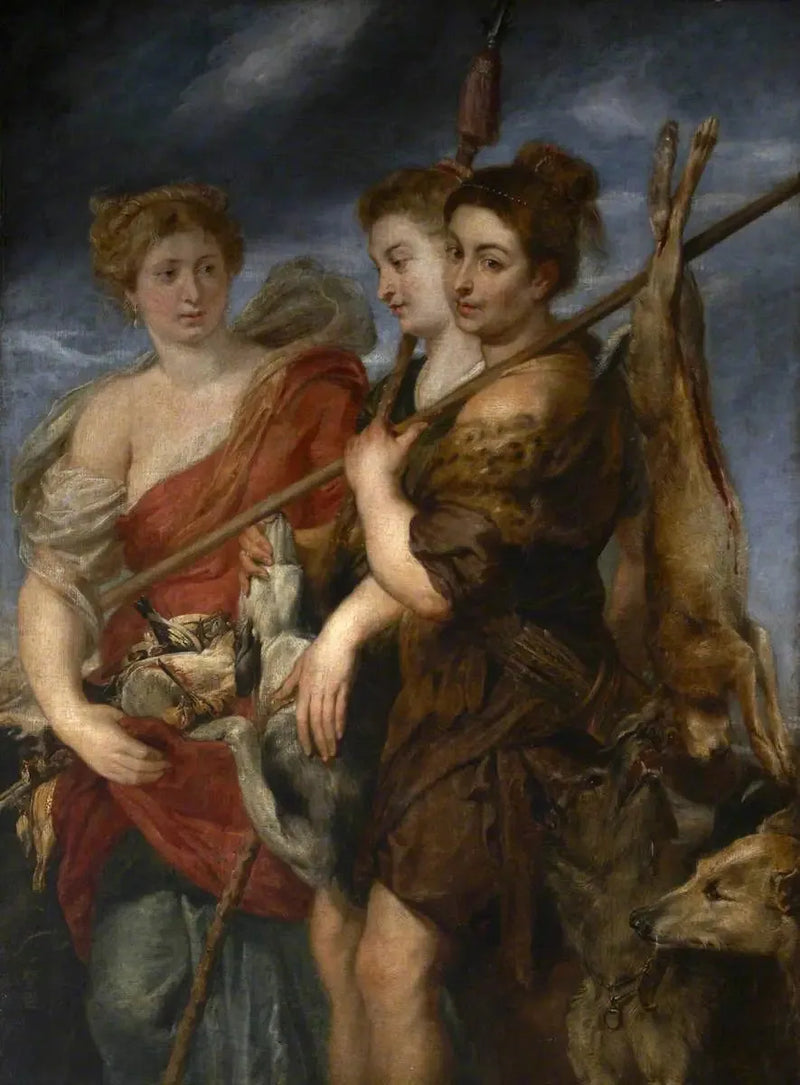 Tres cazadoras regresando de la caza - Peter Paul Rubens