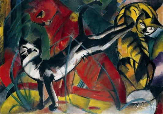 Trois chats - Franz Marc - Reproductions de tableaux et peintures haut de gamme