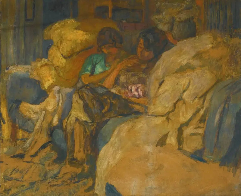 Tres mujeres en un sofá en Clos Cézanne - Édouard Vuillard
