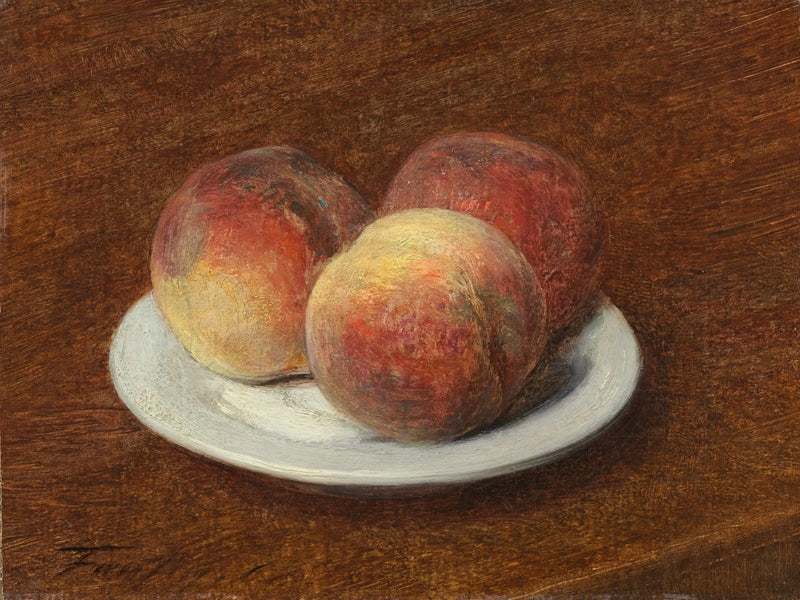 Tres duraznos en un plato - Henri Fantin-Latour