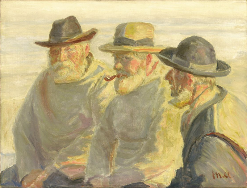 Tres pescadores en la playa de Skagen. -Michael Peter Ancher