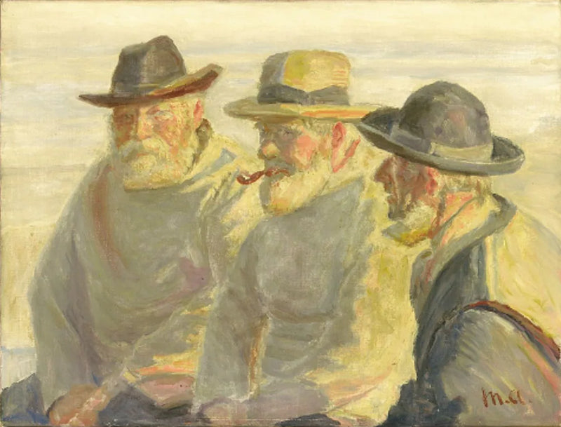 Tres pescadores en la playa de Skagen. -Michael Peter Ancher