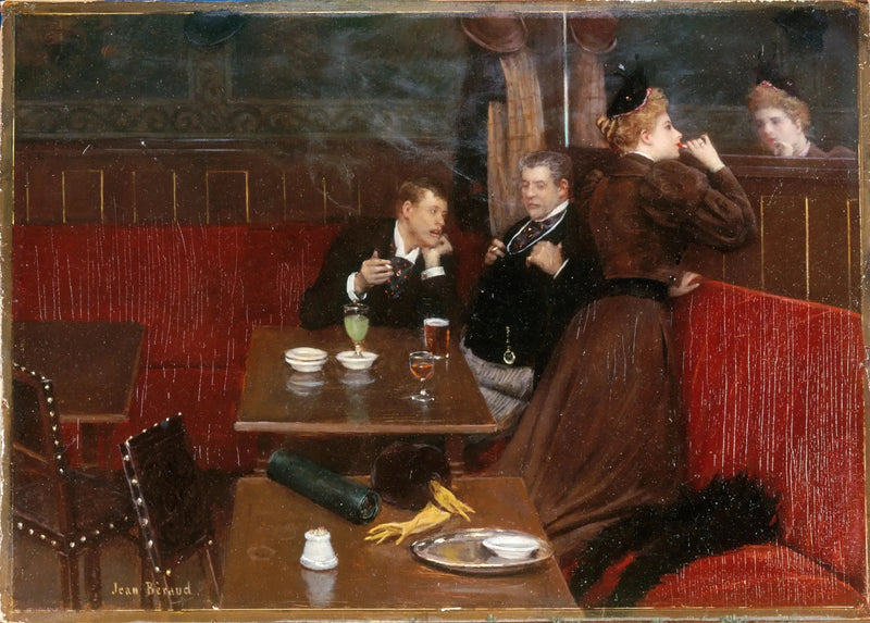 Tres personajes en un café - Jean Béraud