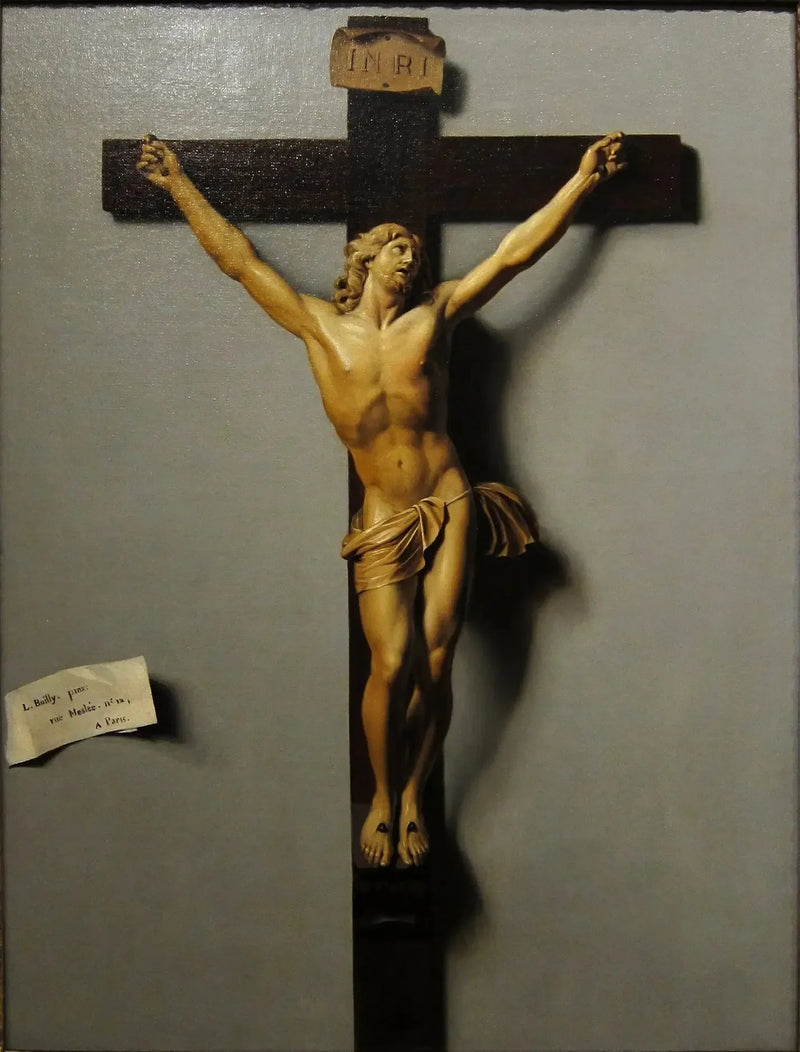 Trompe l'œil con crucifijo en marfil y madera - Louis-Léopold Boilly