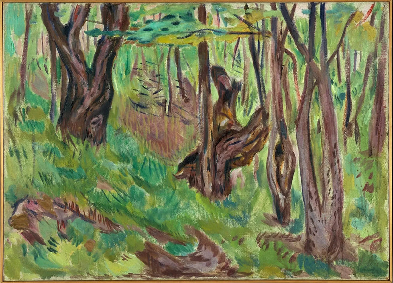 Troncos de árboles rugosos en verano - Edvard Munch