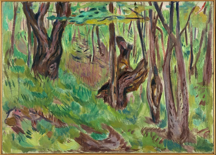 Troncos de árboles rugosos en verano - Edvard Munch