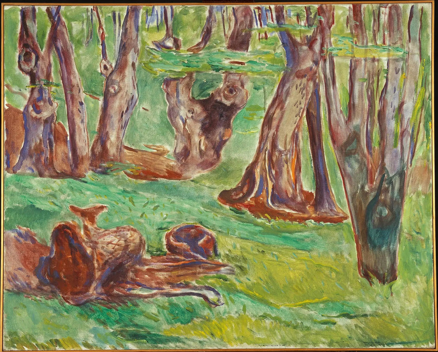 Troncos de árboles rugosos en verano - Edvard Munch