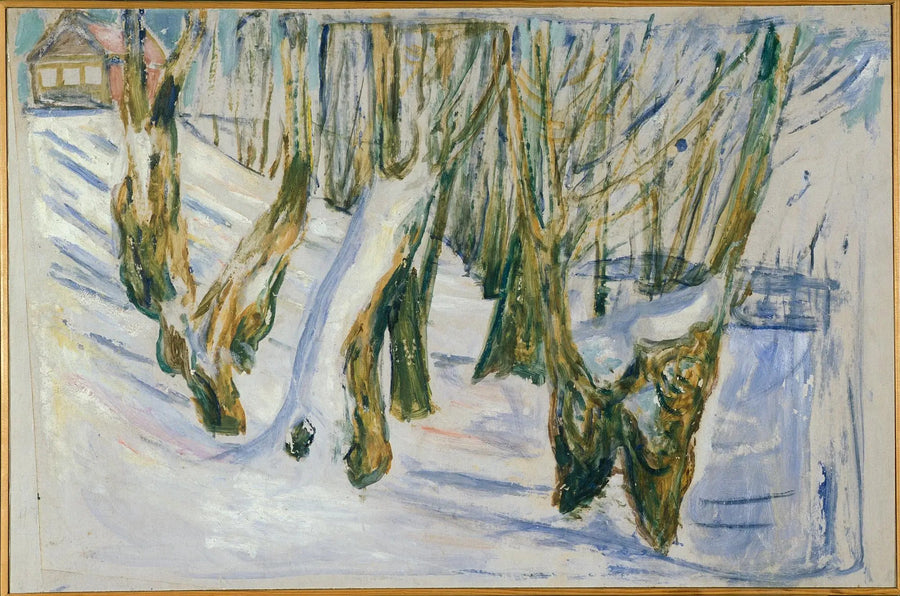 Troncos rugosos en la nieve - Edvard Munch