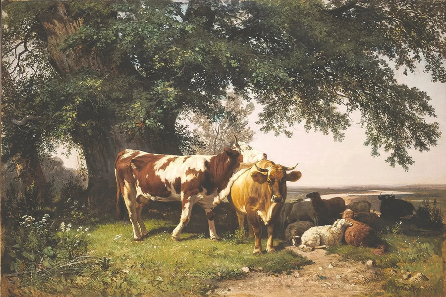 Rebaño bajo los árboles - Ivan Chichkine