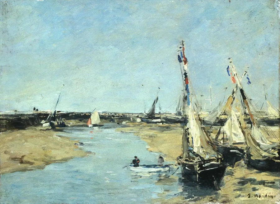 Trouville, Los muelles, marea baja - Eugène Boudin