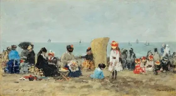 Trouville, escena de playa - Eugène Boudin