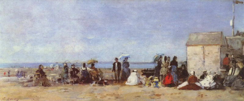 Trouville, escena de playa - Eugène Boudin