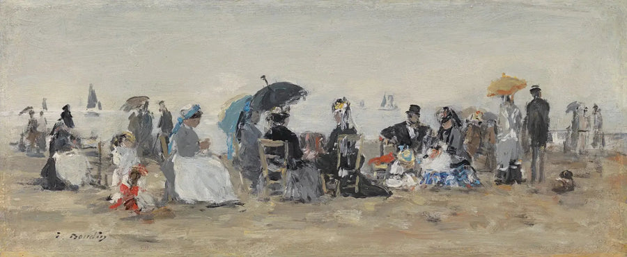 Trouville, escena de playa - Eugène Boudin