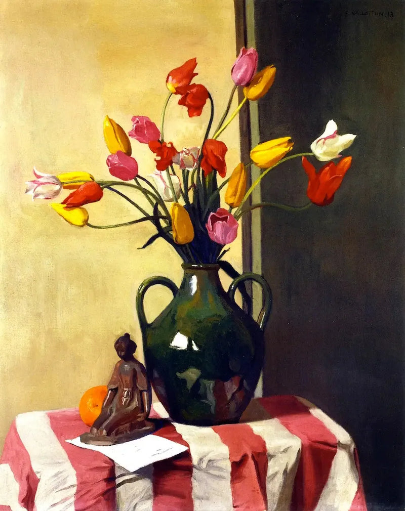 Tulipanes y estatuillas de Maillol - Félix Vallotton