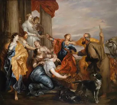Ulises descubriendo a Aquiles en medio de las hijas de Licoimedon - Antoine van Dyck