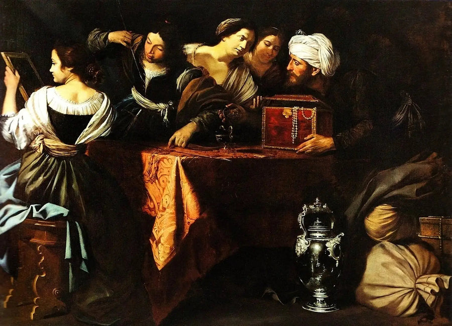 Ulises agradece a Aquiles entre las chicas de Lico medio - Artemisia Gentileschi