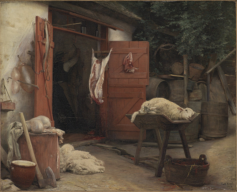 Un matadero en Hellebæk - Carl Heinrich Bloch