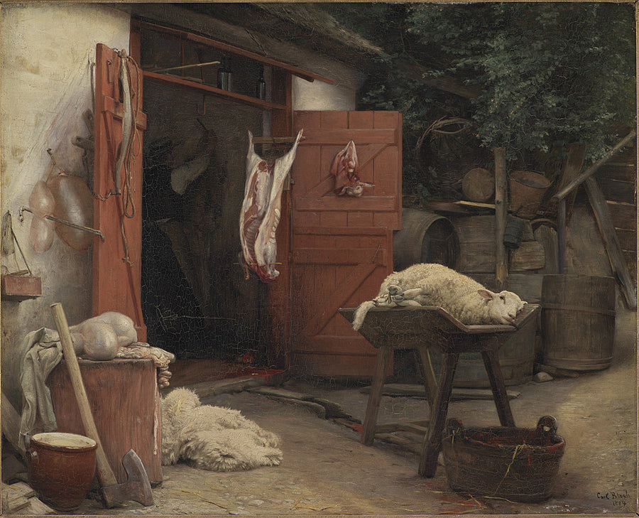 Un matadero en Hellebæk - Carl Heinrich Bloch