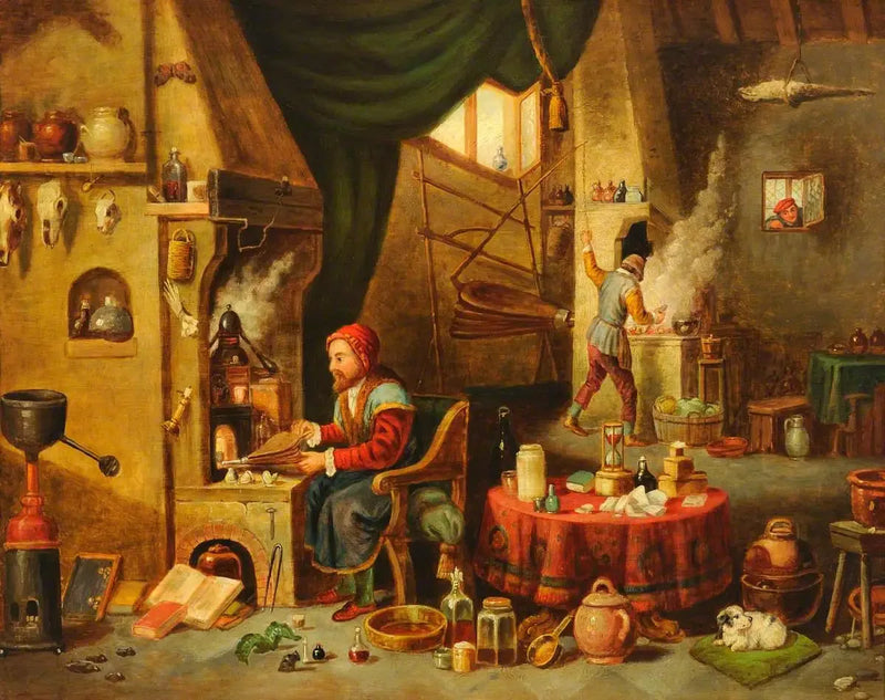 Un alquimista en su laboratorio - David Teniers el Joven