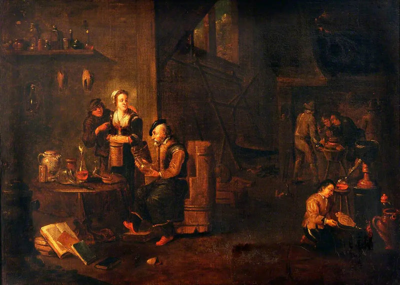 Un alquimista en su laboratorio - David Teniers el Joven