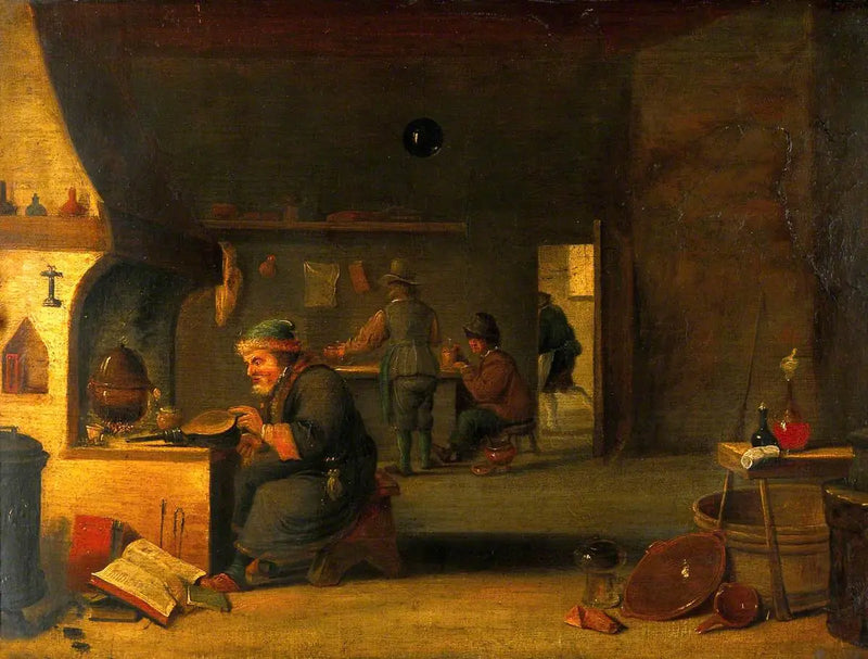 Un alquimista en su laboratorio - David Teniers el Joven