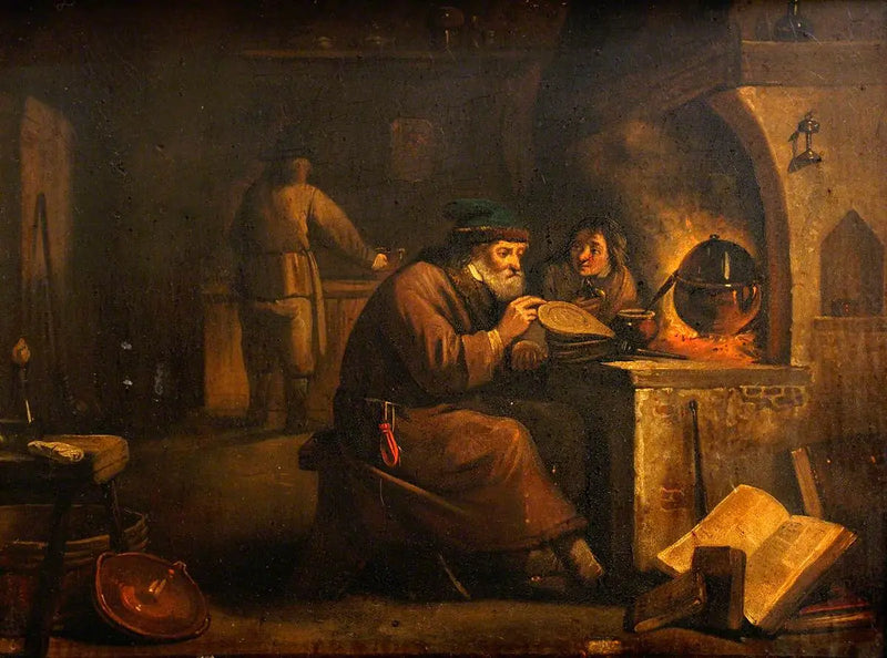 Un alquimista en su laboratorio - David Teniers el Joven