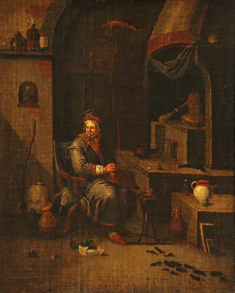 Un alquimista en su laboratorio - David Teniers el Joven