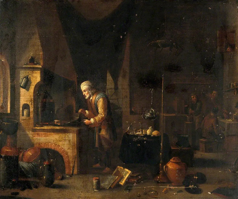 Un alquimista en su laboratorio - David Teniers el Joven