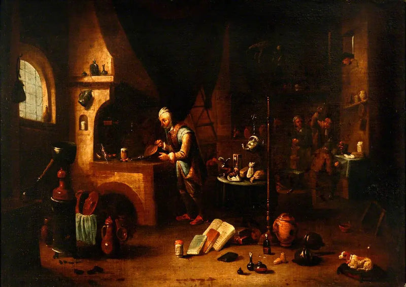 Un alquimista en su laboratorio - David Teniers el Joven