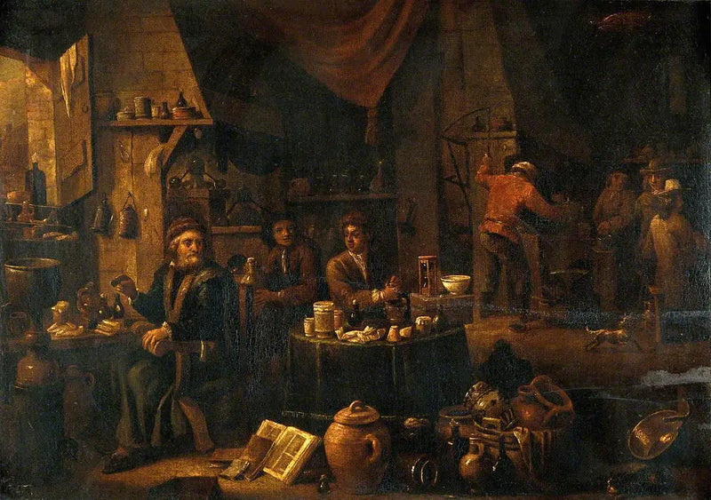 Un alquimista en su laboratorio - David Teniers el Joven