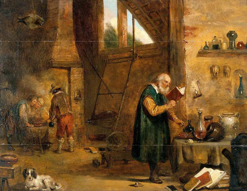 Un alquimista en su laboratorio - David Teniers el Joven