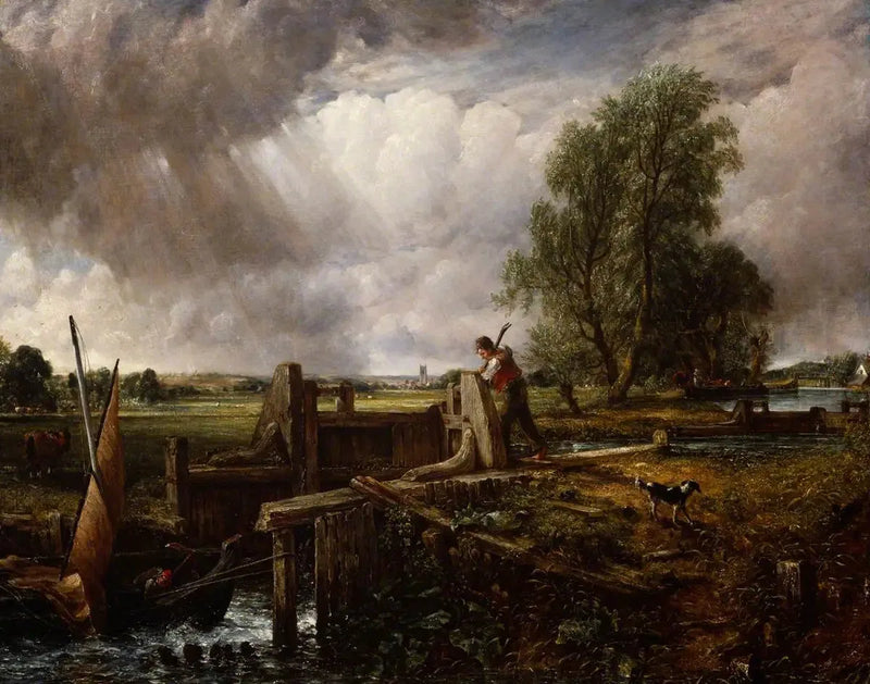 Un barco pasando una esclusa - John Constable