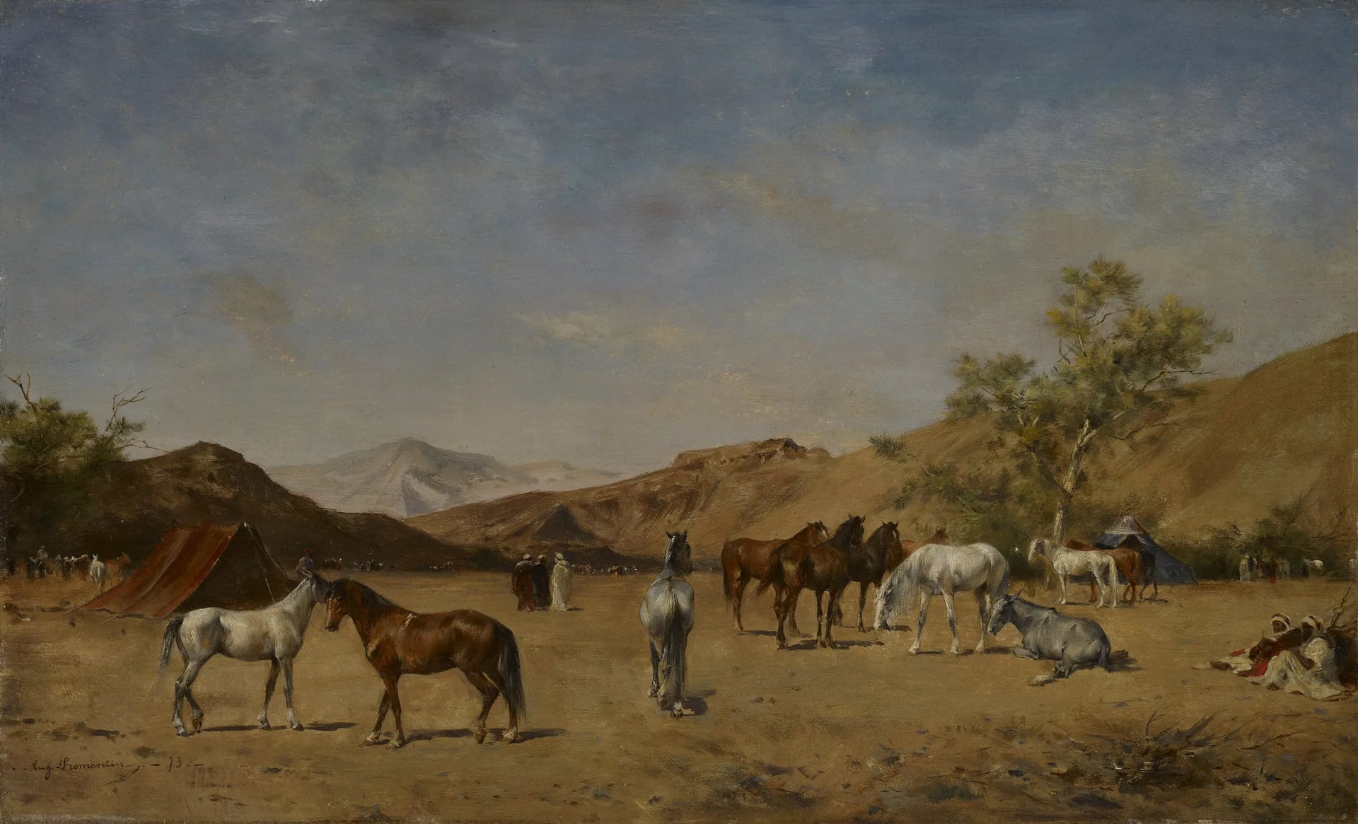 Un camp arabe - Eugène Fromentin image 1 reproduction d’œuvre d’art à l’huile