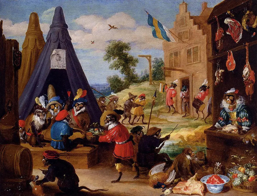 Un campamento de monos - David Teniers el Joven