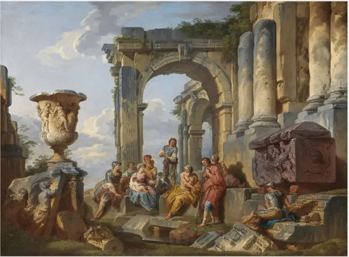 Un Capricho con San Pedro predicando a los romanos - Giovanni Paolo Panini