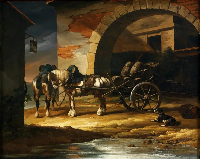 Un carro cargado de barriles - Théodore Géricault