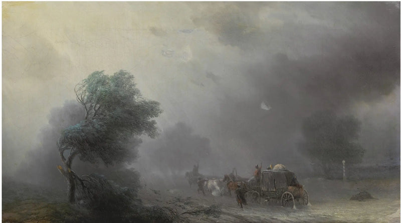 Un carro en la tormenta - Iván Aïvazovski