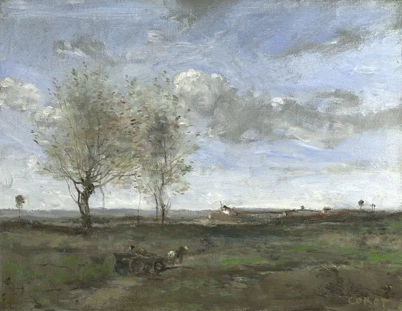 Un carro en las llanuras de Artois - Jean-Baptiste Camille Corot
