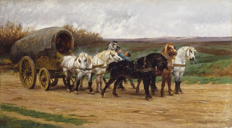 Un carreón y un enganche de caballos - Rosa Bonheur