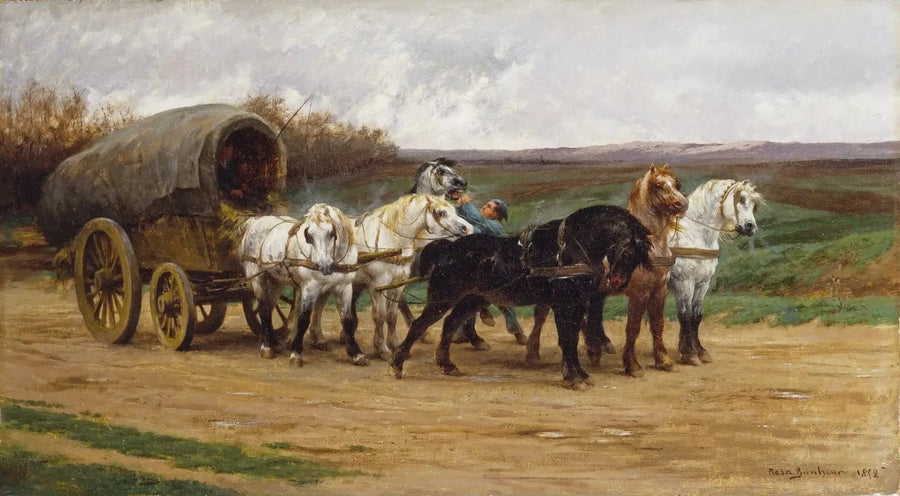 Un carreón y un enganche de caballos - Rosa Bonheur