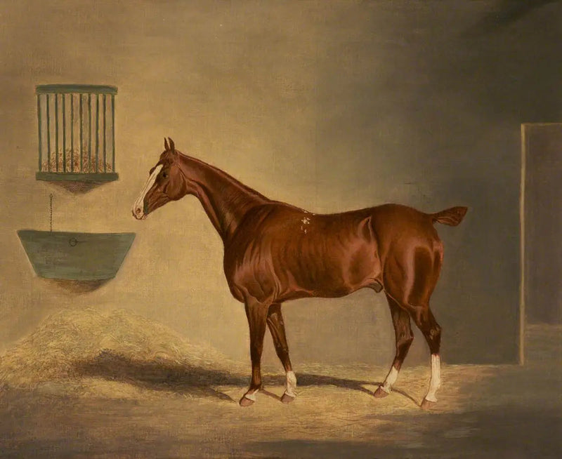 Un caballo alazán en un establo - John Frederick Herring, Sr.
