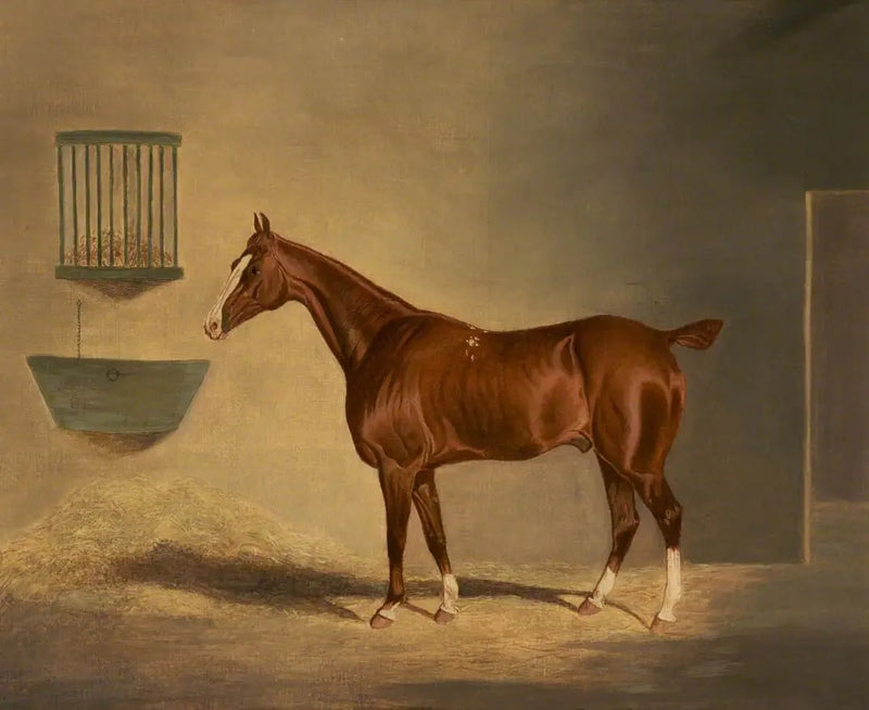 Un caballo alazán en un establo - John Frederick Herring, Sr.