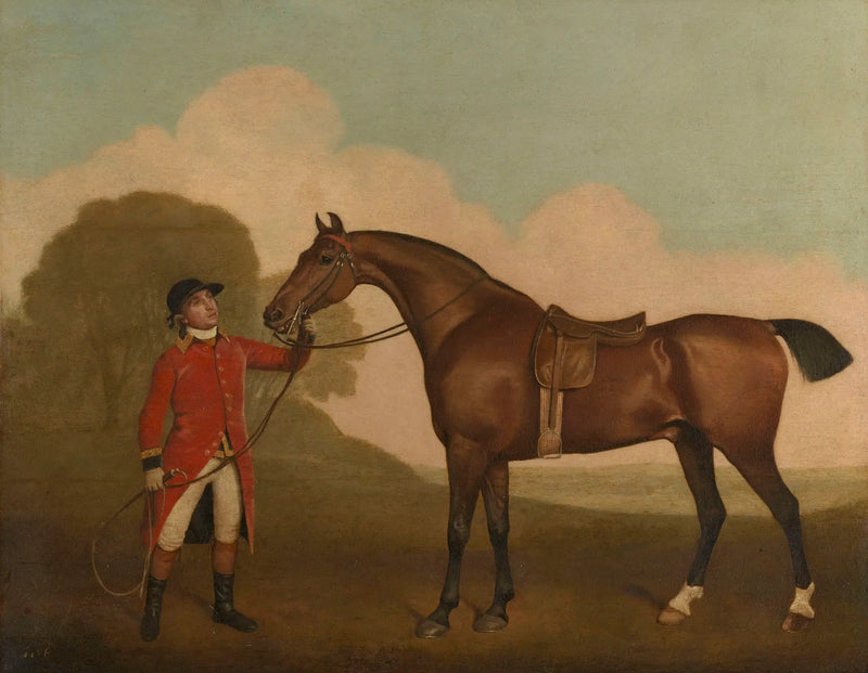 Un caballo castaño con un mozo de cuadra - George Stubbs