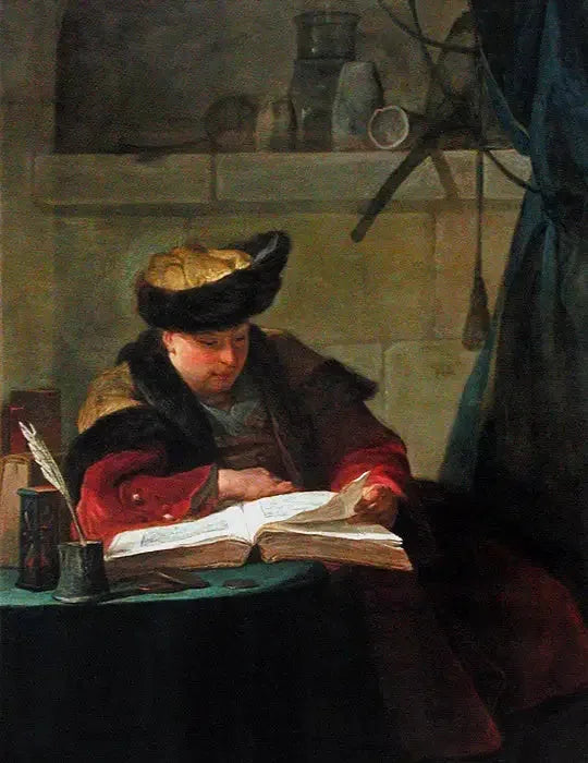 Un químico en su laboratorio - Jean Simeón Chardin