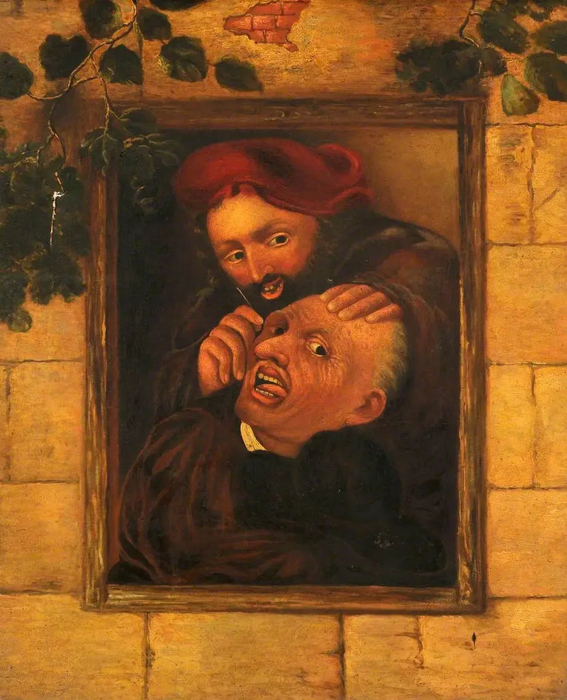 Un cirujano operando la cabeza de un hombre - David Teniers el Joven