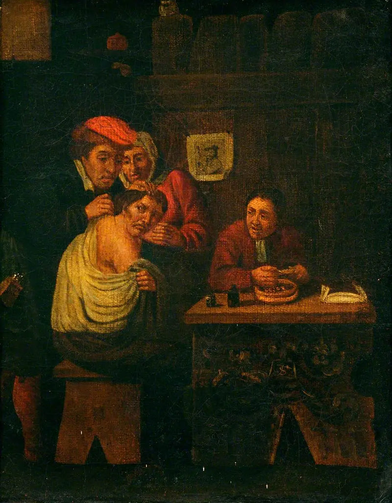 Un cirujano operando el hombro de un hombre - David Teniers el Joven