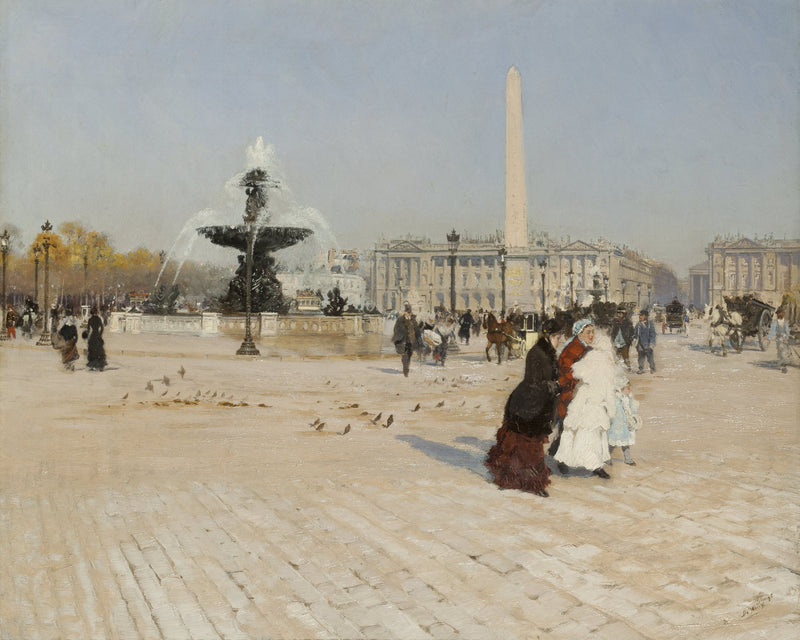 Un rincón de la Plaza de la Concordia en París - Giuseppe De Nittis