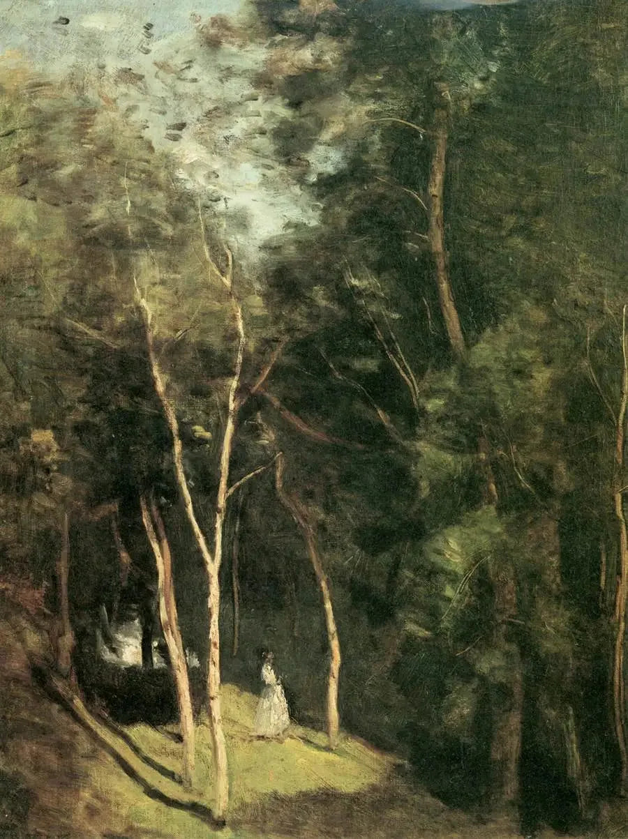 Un rincón de parque en Port-Berteau, cerca de Rochemont - Jean-Baptiste Camille Corot