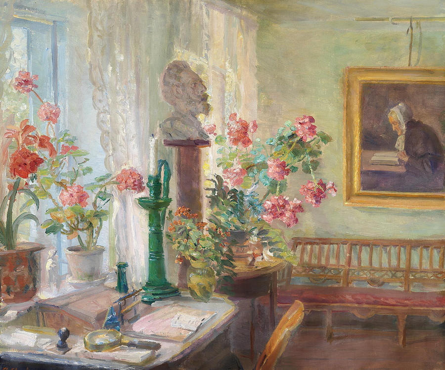 Un rincón de la sala de estar. Interior. -Anna Ancher