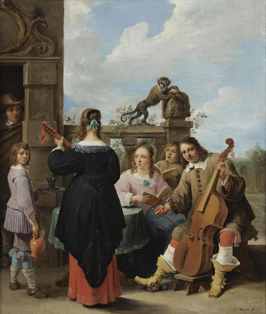 Un concierto familiar en una terraza - David Teniers el Joven